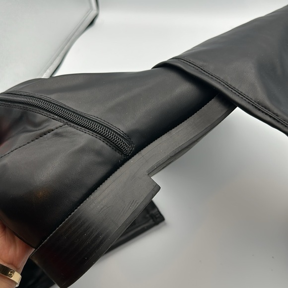 Zara Black over the knee boots flat low heel Sz42 - Picture 10 of 11